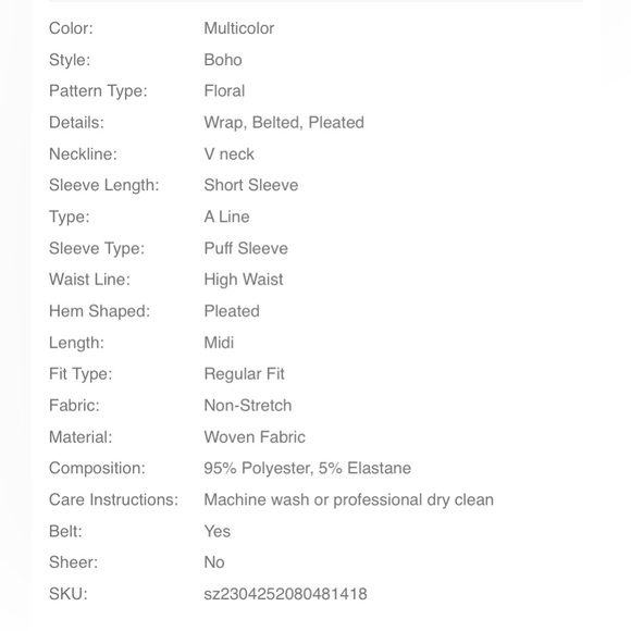 NWOT SHEIN Floral Dress - Picture 4 of 4